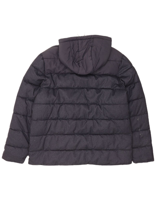 Weird Fish Chaqueta acolchada con capucha para hombre UK 44 2XL Azul marino Poliéster