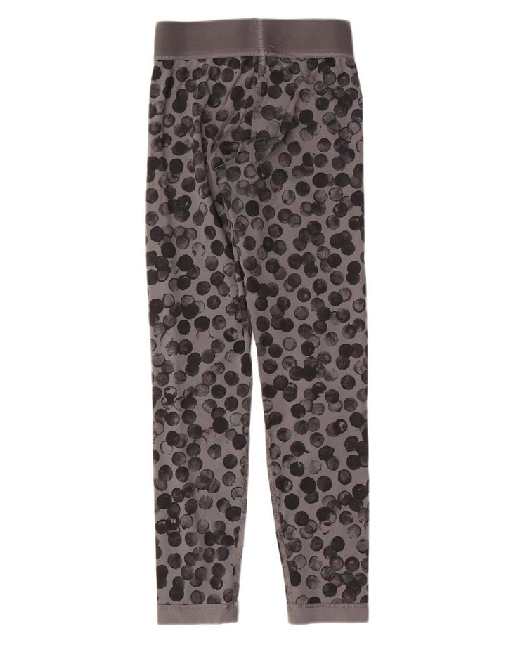 ADIDAS Girls Leggings 9-10 Years Grey Spotted Polyester