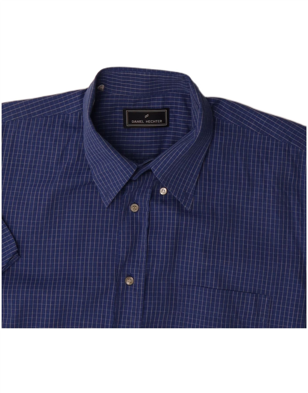Daniel Hechter Camisa de manga corta para hombre XL Blue Check