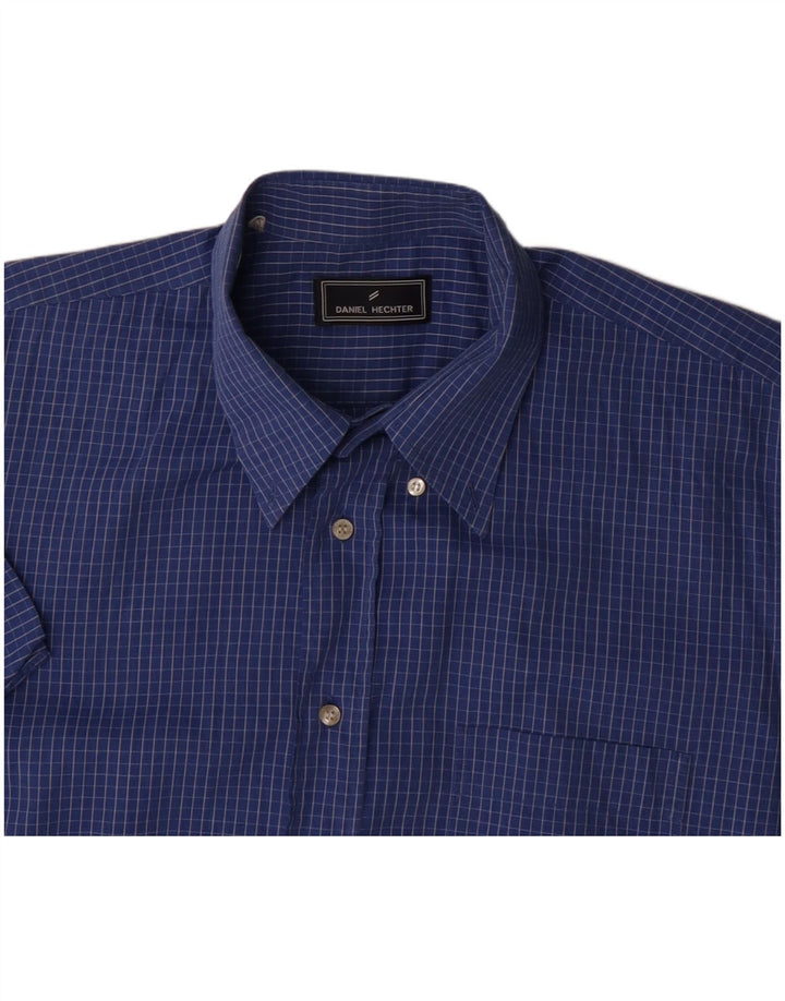 Daniel Hechter Camisa de manga corta para hombre XL Blue Check