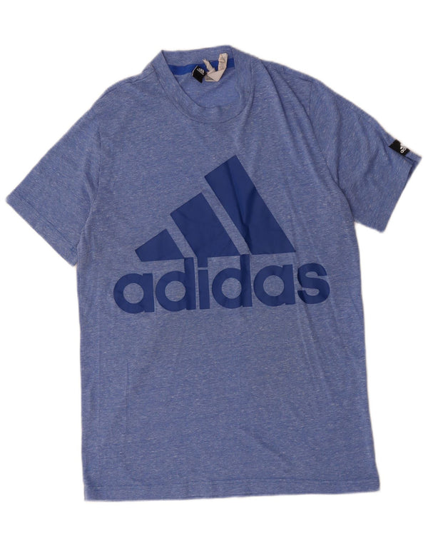 Adidas Hombre Camiseta Gráfica Top Poliéster Moteado Azul Medio