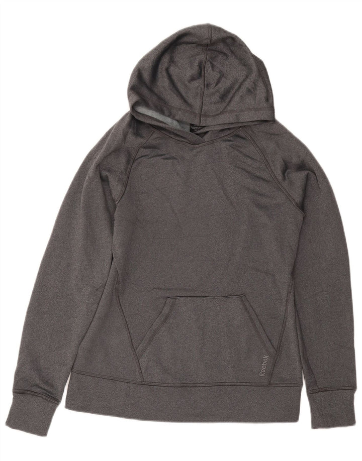 REEBOK Jersey con capucha para mujer UK 10 Small Grey Poliéster