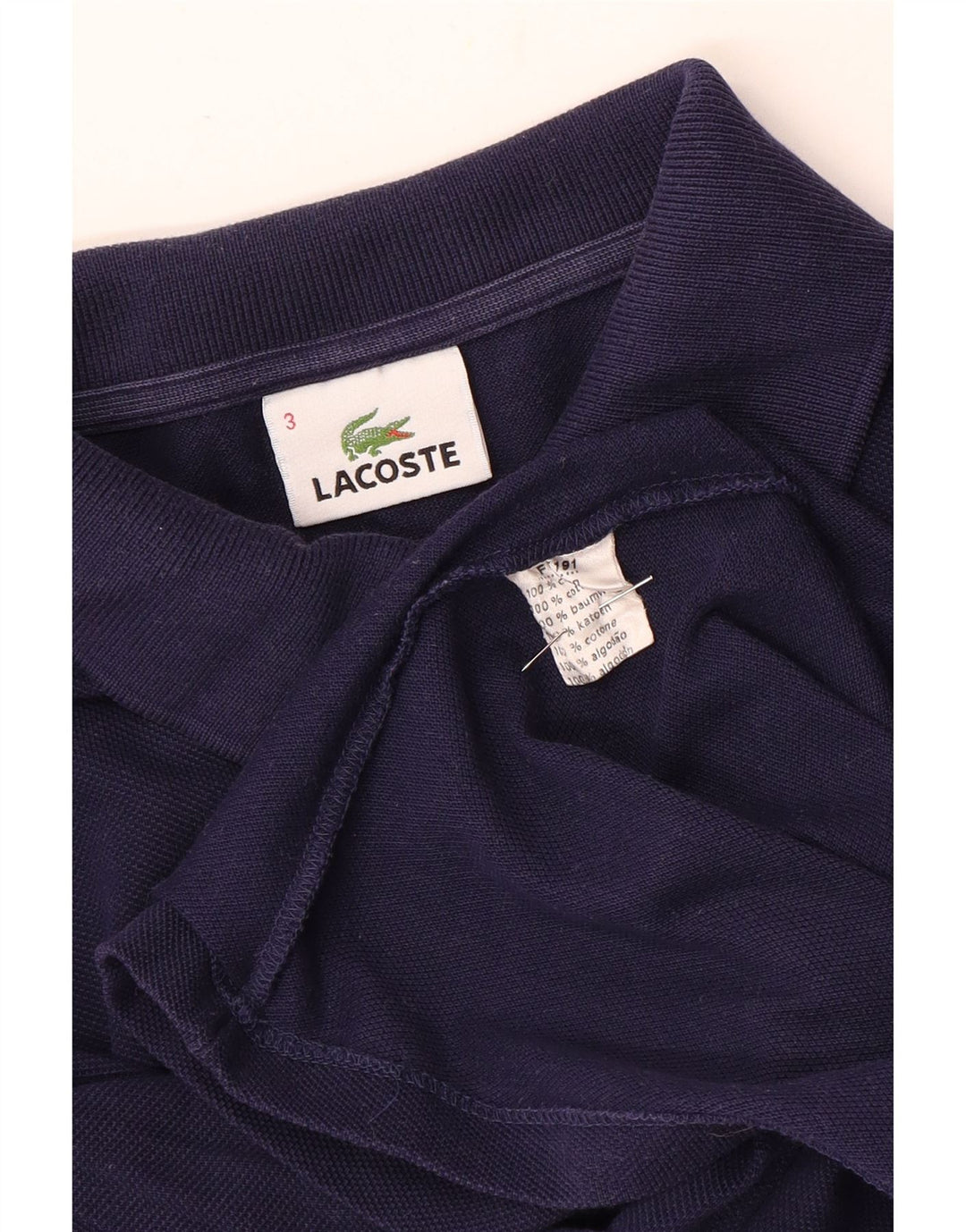 Lacoste Polo para hombre talla 3 pequeño algodón azul marino