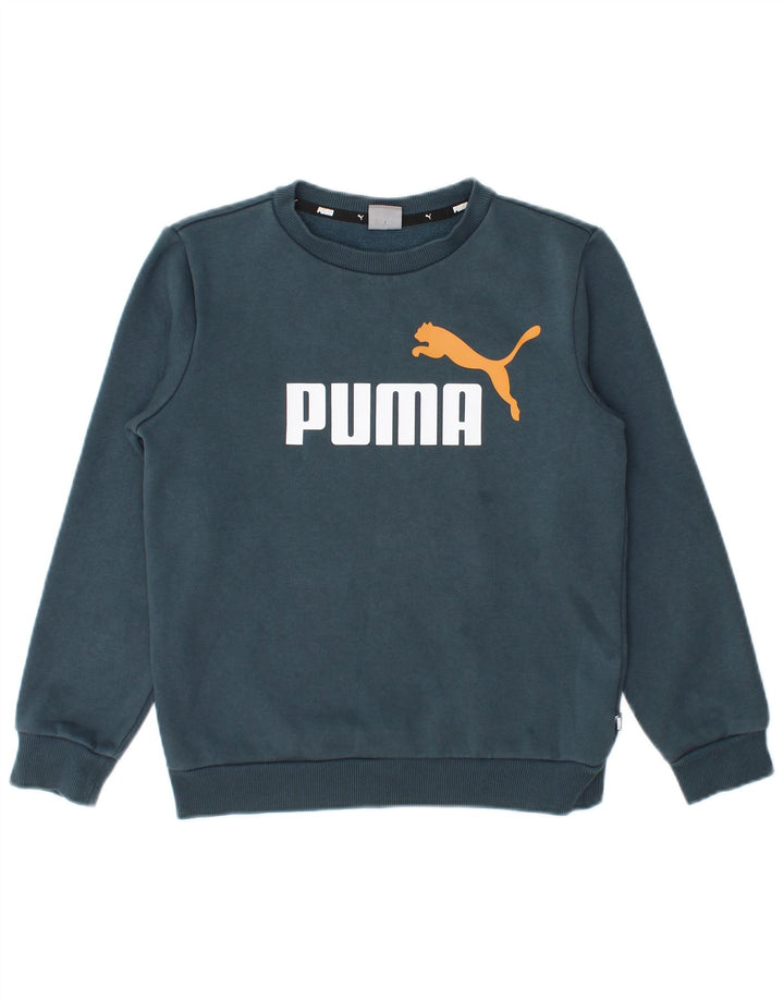Puma Sudadera gráfica para niños 11-12 años Algodón Azul