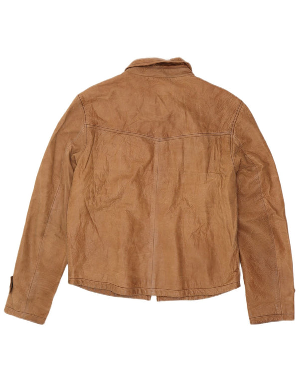 VINTAGE Chaqueta de cuero para hombre IT 50 Marrón grande