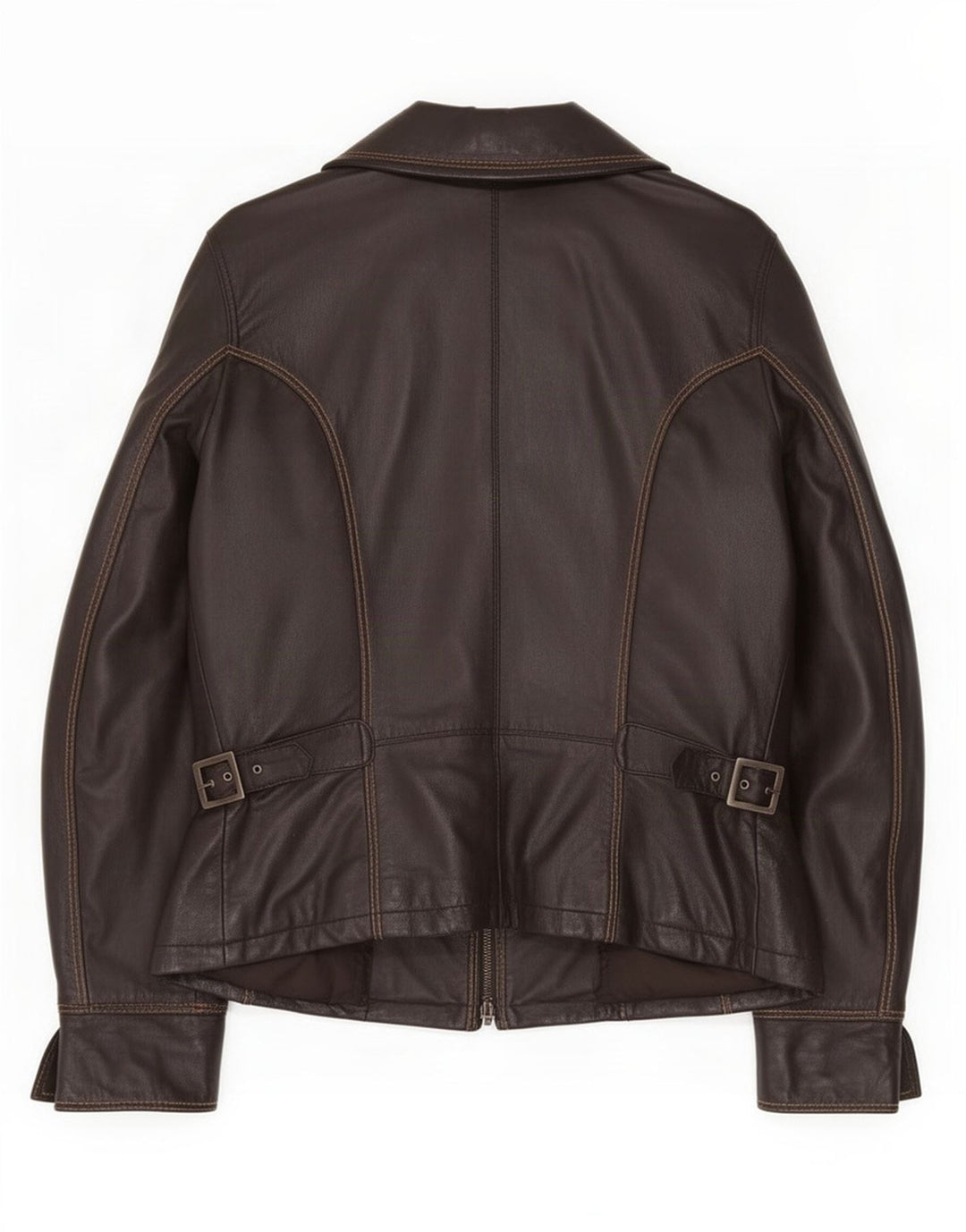 Chaqueta de cuero vintage para mujer IT 44 Marrón medio