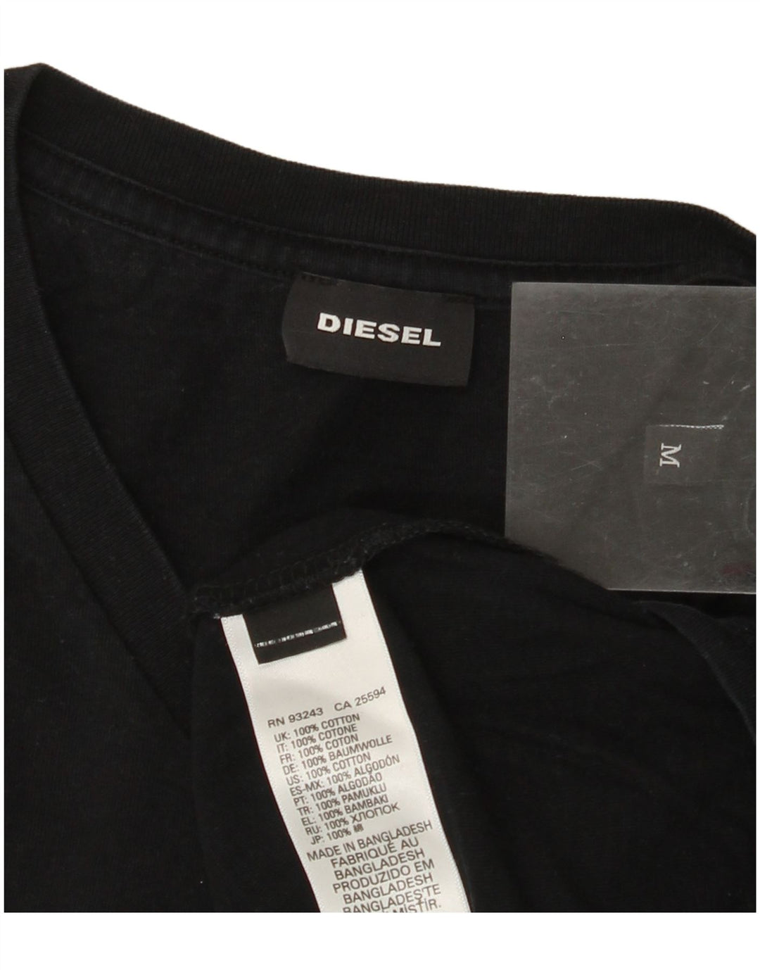 DIESEL Camiseta Top Medium Negro Algodón Hombre