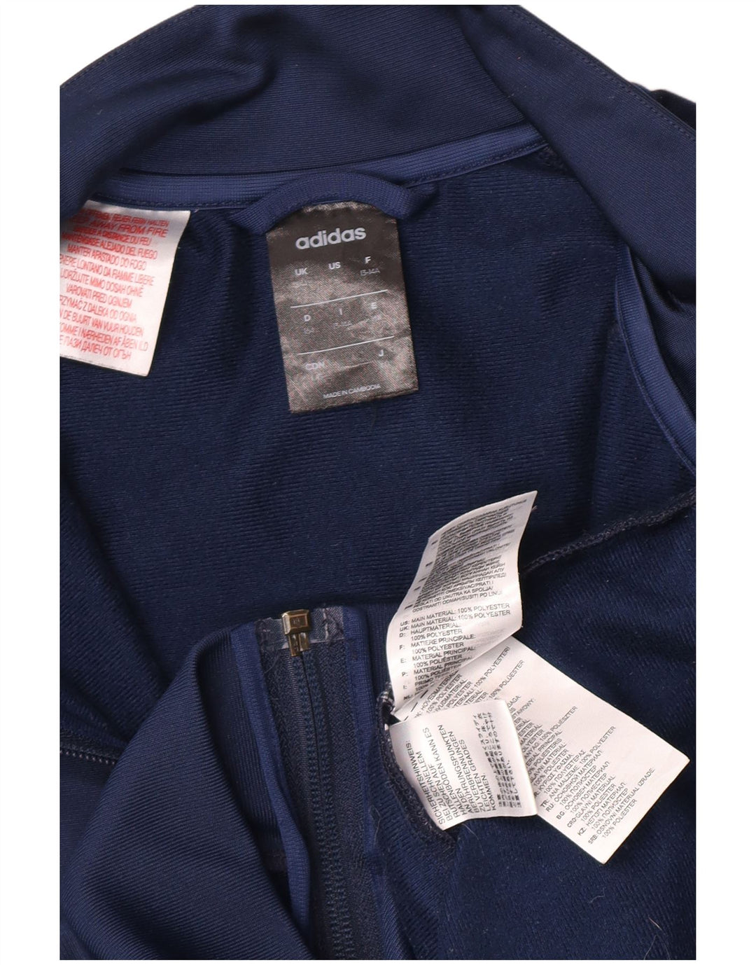 Adidas Chicos Climalite Chándal Top Chaqueta 13-14 Años Azul Marino Poliéster