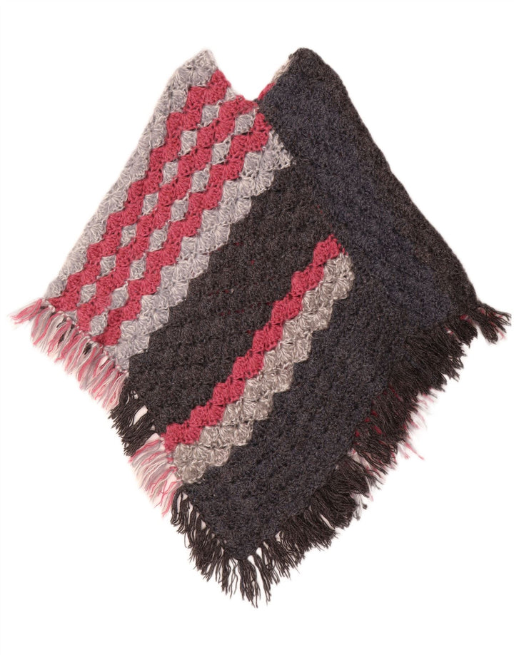 Vintage mujer Poncho Jumper un tamaño multicolor rayas
