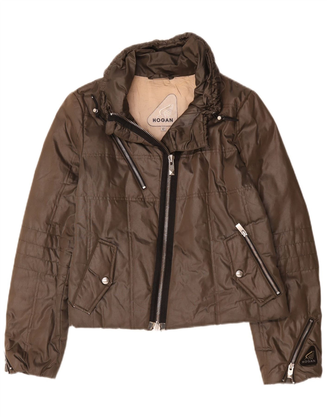 Hogan Mujer Chaqueta Acolchada IT 42 Marrón Medio Poliéster