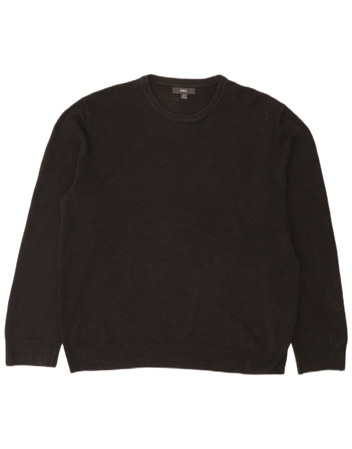 Marks & Spencer - Jersey de cuello redondo para hombre, talla 2XL, acrílico negro