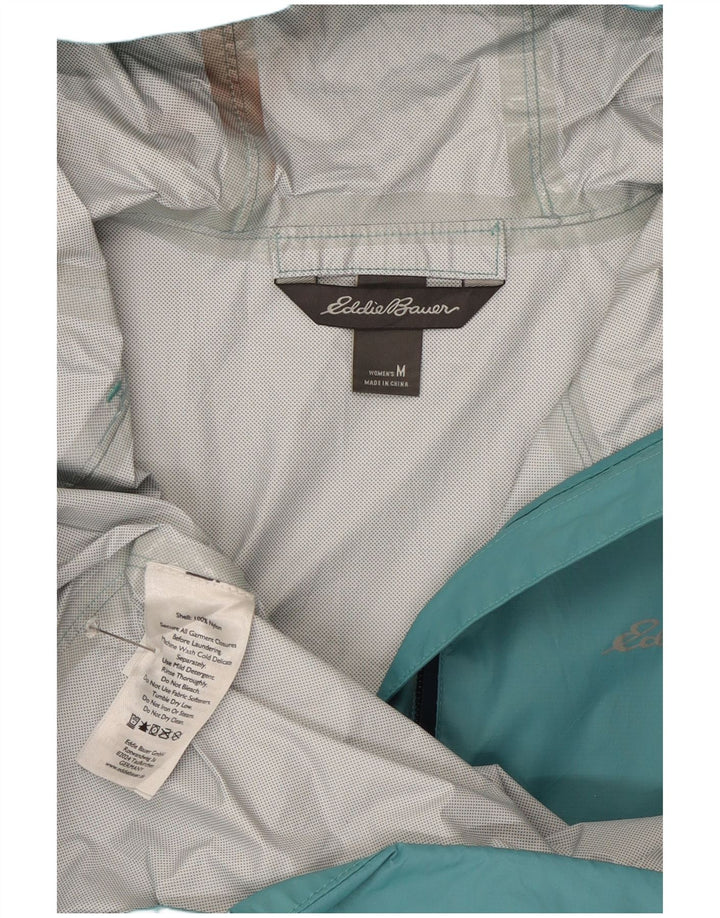 Eddie Bauer Chaqueta impermeable con capucha para mujer UK 44 Medium Blue Nylon