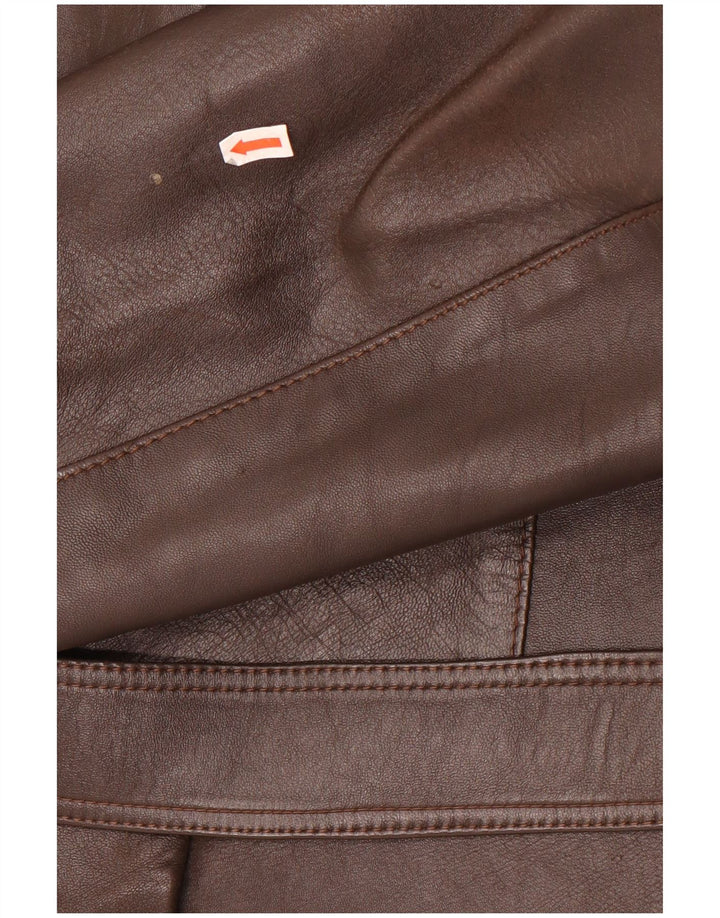Vintage hombres chaqueta de cuero militar Reino Unido 36 pequeño marrón