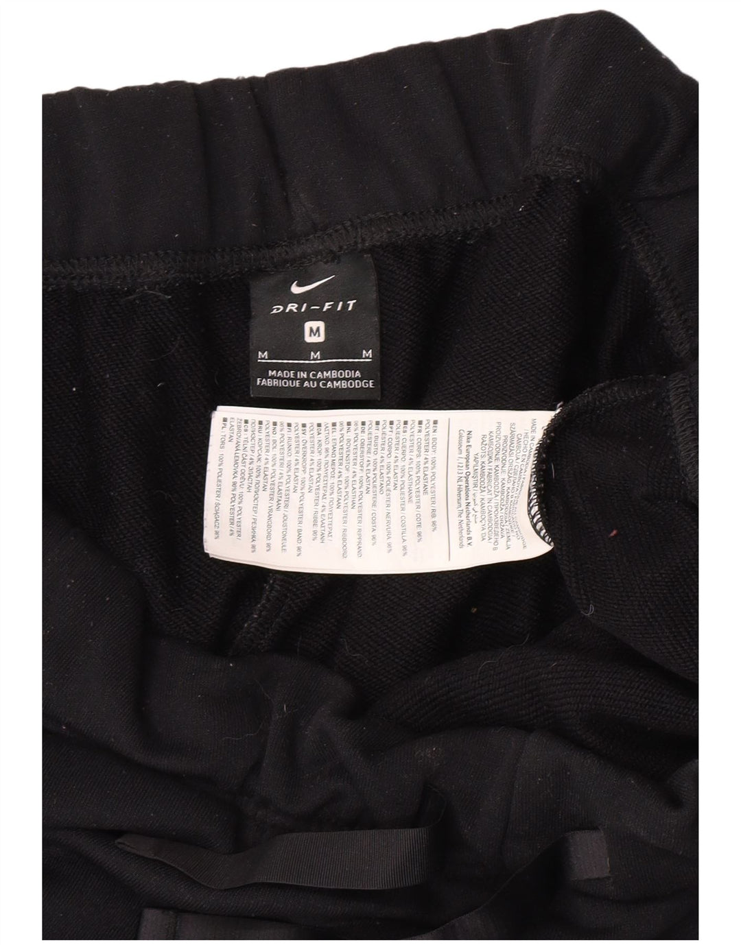 Nike Mujer Dri Fit Chándal Pantalones Joggers Mediano Negro Poliéster