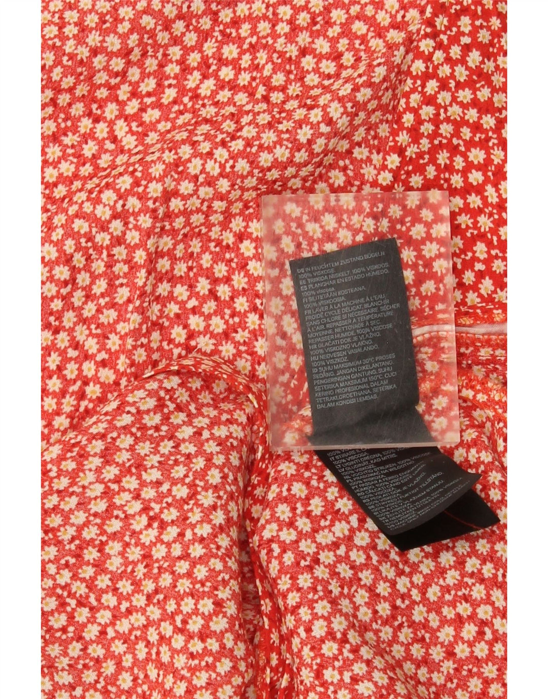 Vintage mujer Maxi vestido EU 40 medio rojo floral viscosa
