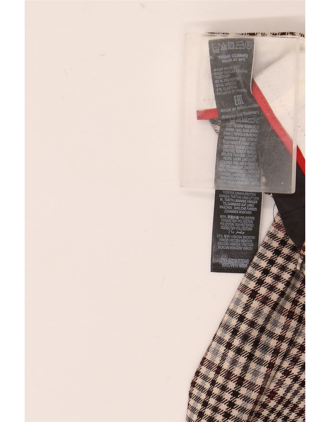 Marks & Spencer Pantalones chinos ajustados para mujer UK 16 Large W34 L30 Brown Check