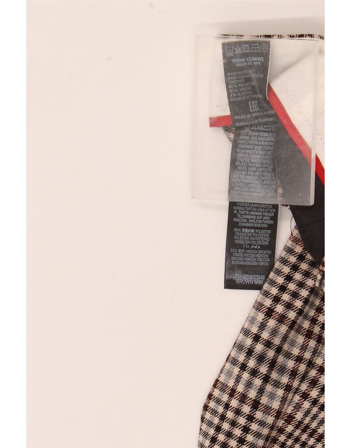 Marks & Spencer Pantalones chinos ajustados para mujer UK 16 Large W34 L30 Brown Check