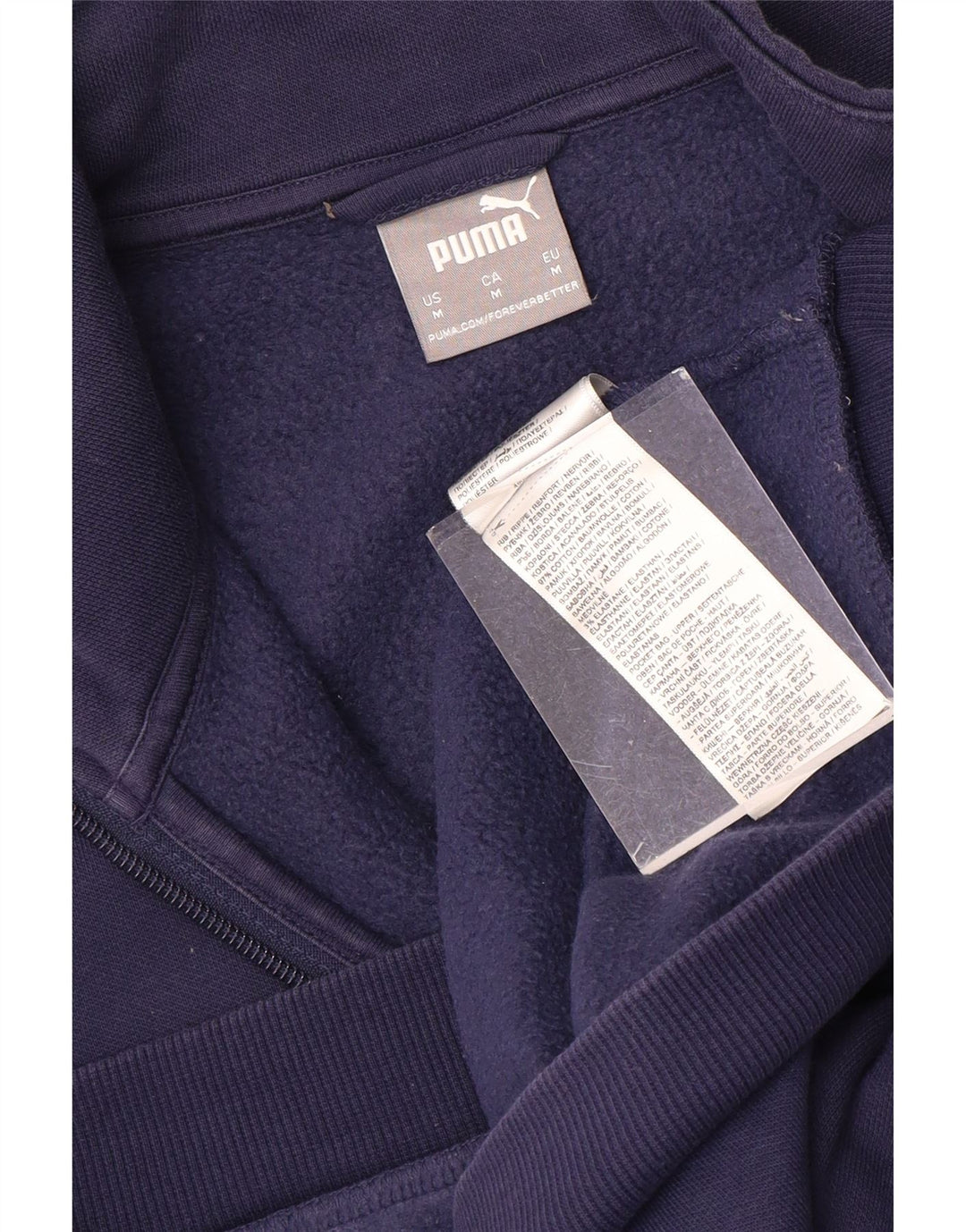 PUMA Chaqueta superior de chándal para hombre Algodón azul marino mediano