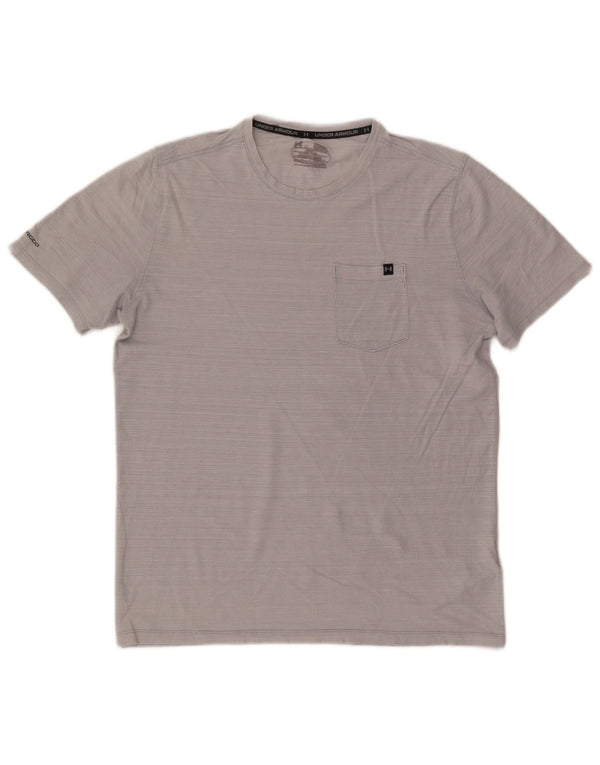 UNDER ARMOUR Camiseta Heat Gear para hombre Top de algodón a rayas gris medio