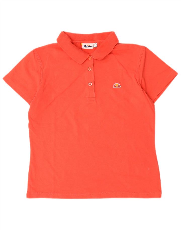 Ellesse Polo para mujer UK 42 Algodón rojo mediano