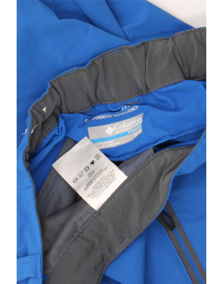 Columbia Pantalones cortos cargo Titanium para hombre W36 Nylon con bloques de color azul grande