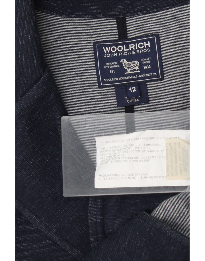 Woolrich Chaqueta tipo blazer de 3 botones para niño 11-12 años Algodón azul marino