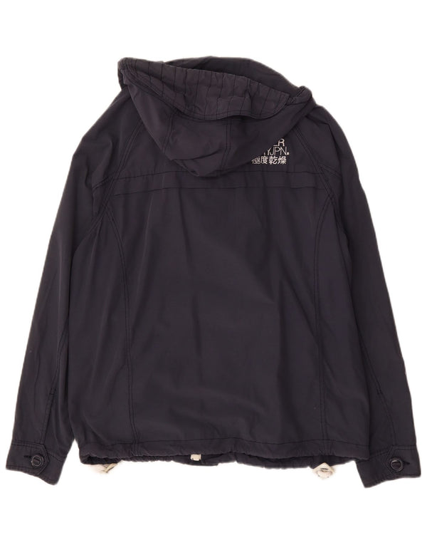 Superdry Chaqueta cortavientos con capucha para hombre UK 42 XL Algodón azul marino