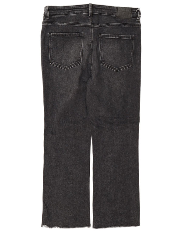 Zara Mujer Vaqueros Cropped EU 40 Medium W30 L26 Gris