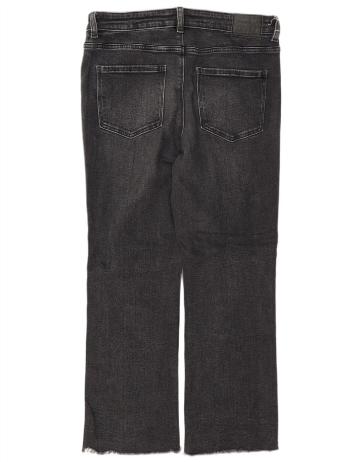 Zara Mujer Vaqueros Cropped EU 40 Medium W30 L26 Gris
