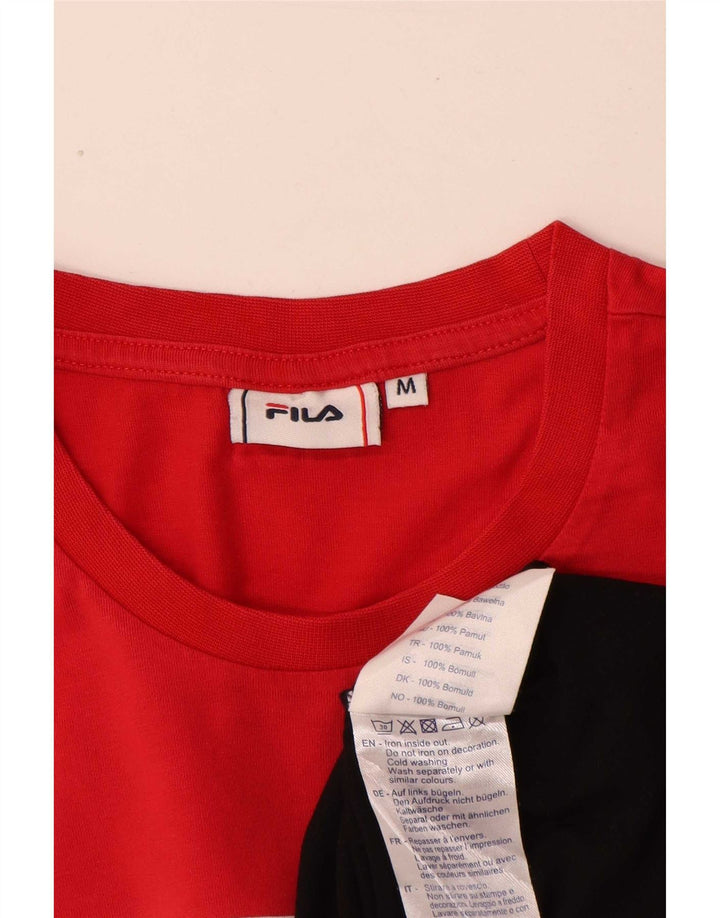 Fila Camiseta gráfica para hombre Top mediano de algodón con bloques de color multicolor