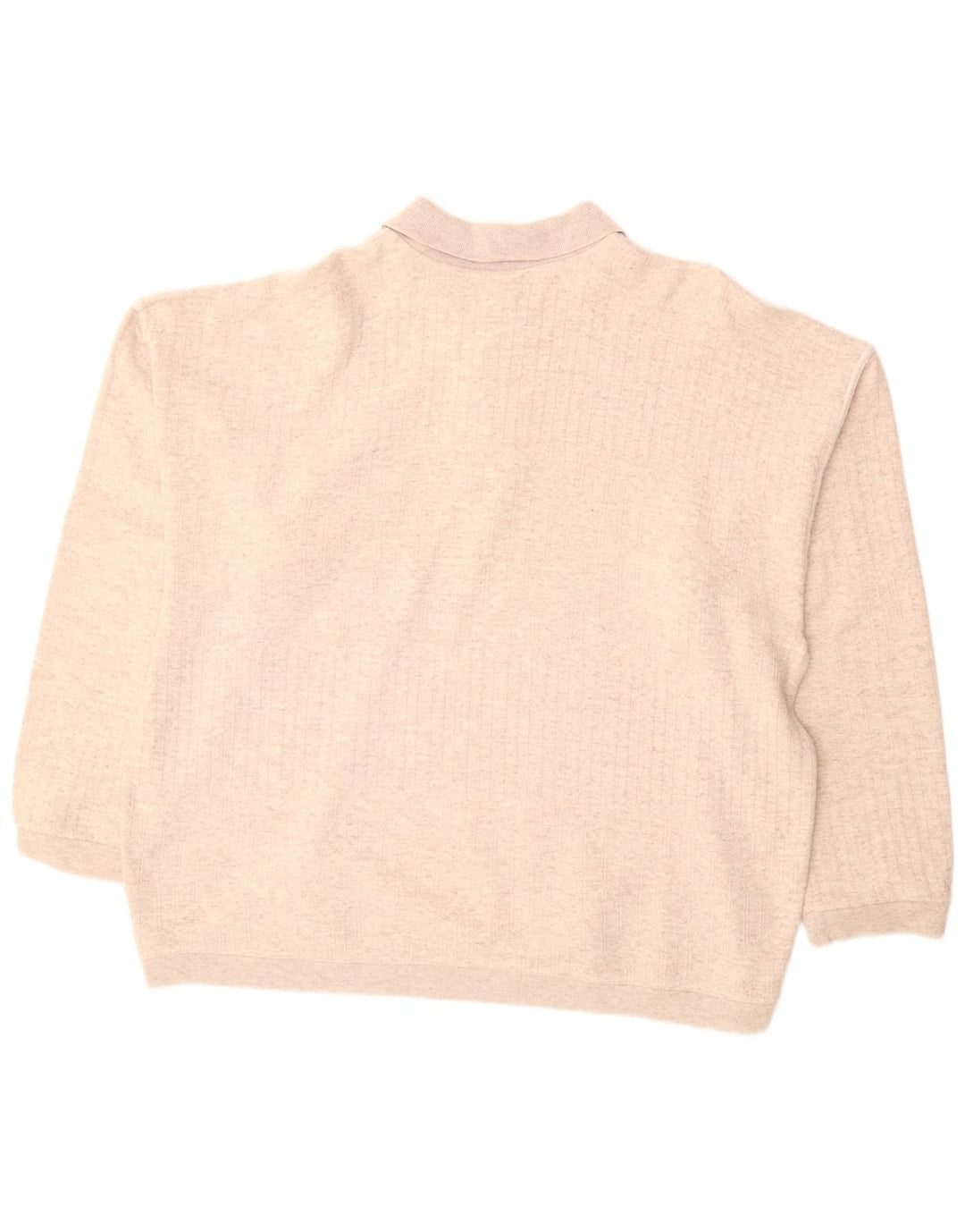 VINTAGE Suéter tipo jersey con cuello polo para hombre 2XL Beige