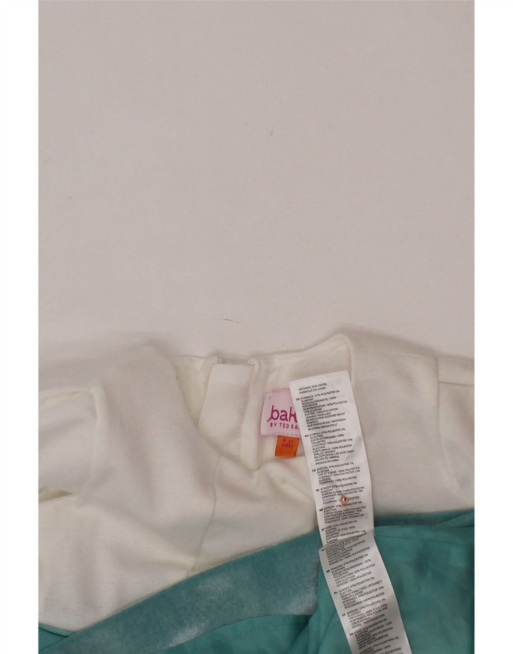 TED BAKER Vestido acampanado para niñas de 9 a 12 meses, poliéster floral blanco