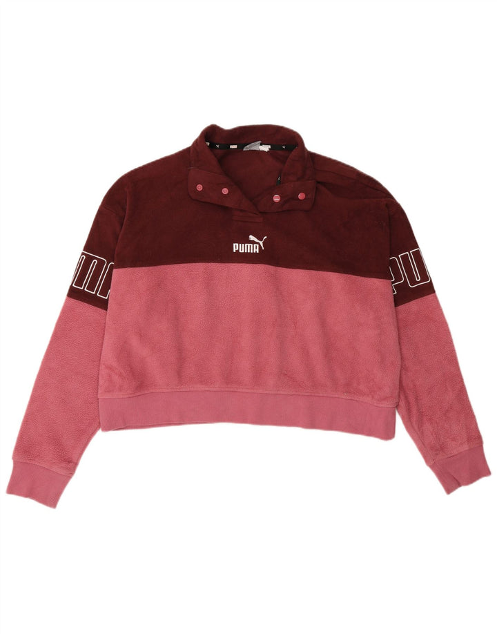 Puma Jersey de forro polar gráfico extragrande para mujer UK 14 Medium Borgoña