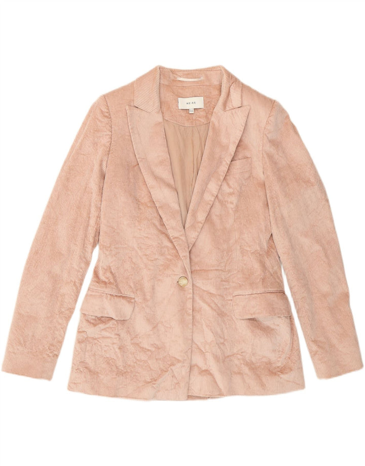 Chaqueta tipo blazer de pana con 1 botón para mujer Reiss UK 42 Algodón rosa medio