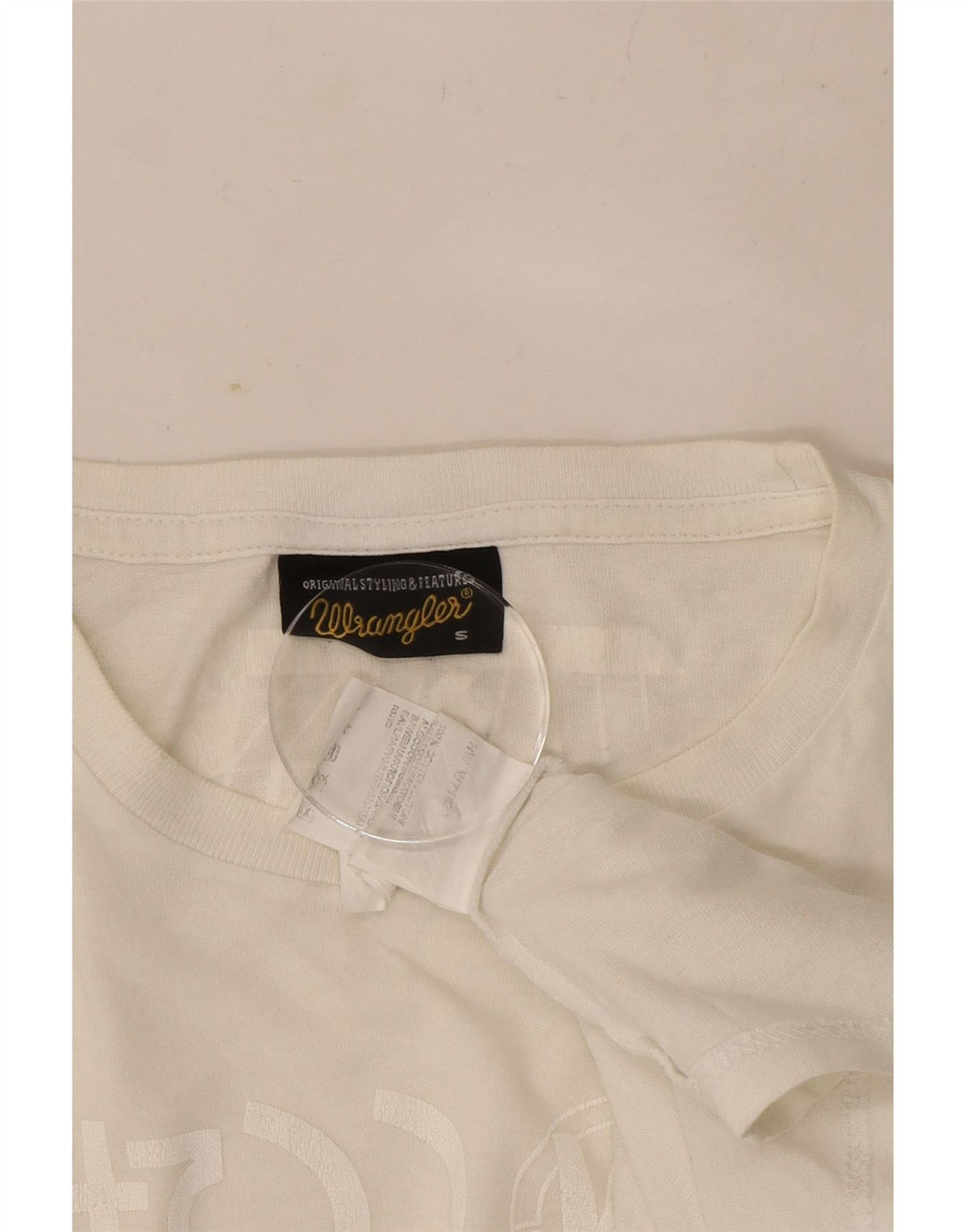 Wrangler Mens Graphic Top Manga Larga Pequeño Algodón Gris