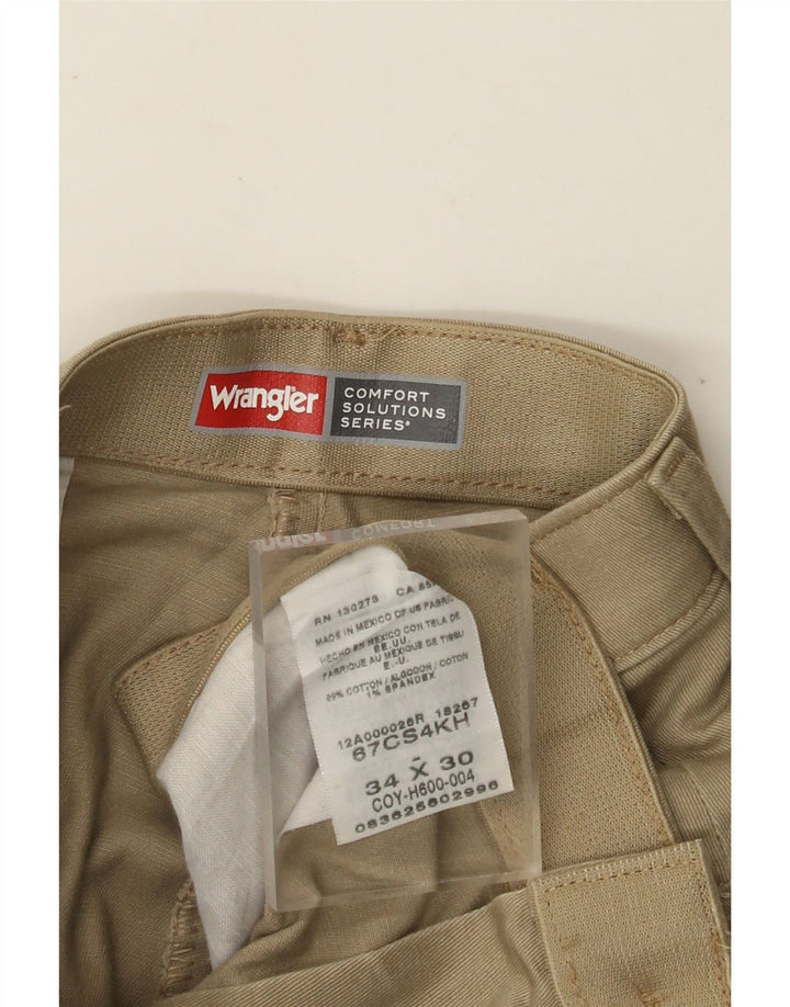 WRANGLER Pantalones chinos rectos de ajuste cómodo para hombre W34 L30 Algodón beige