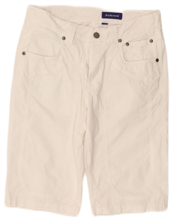 JECKERSON Bermudas informales para mujer W31 Algodón blanco mediano