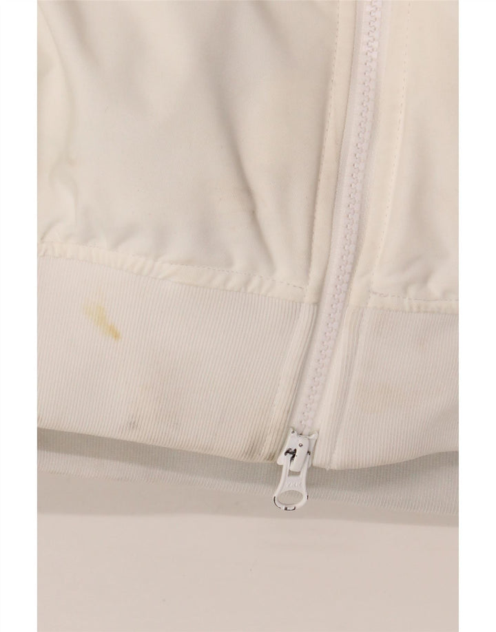 Adidas Chaqueta acolchada con capucha para hombre UK 38 Medium White Nylon