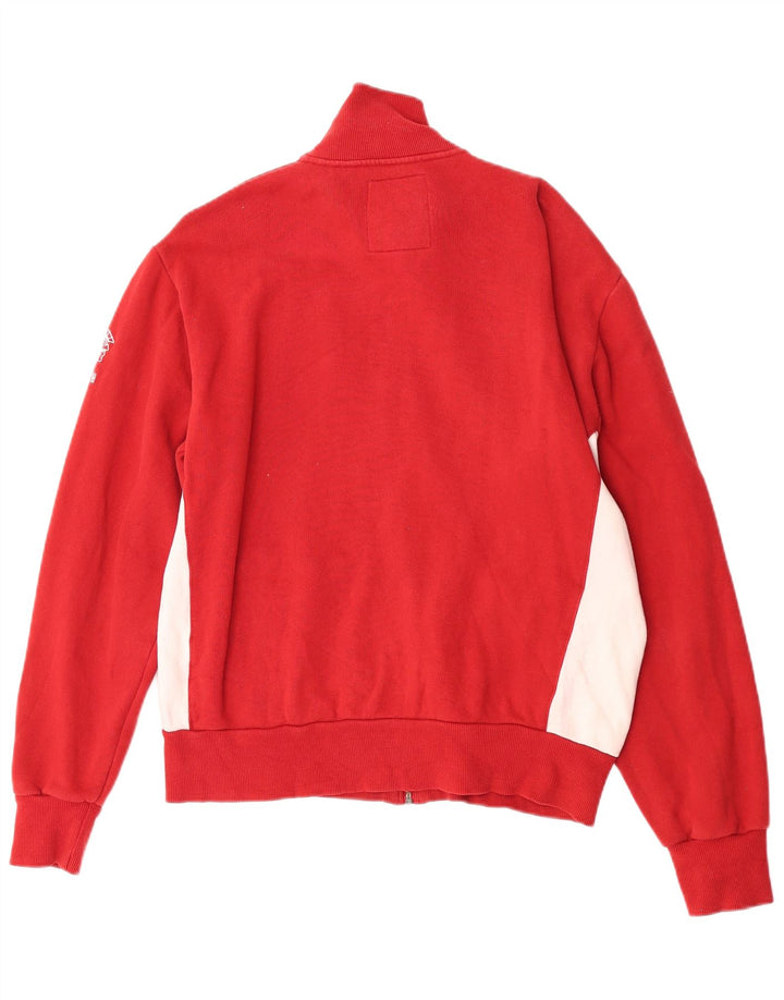 Datch Chaqueta superior de chándal con gráfico para hombre de algodón rojo con bloques de color grande