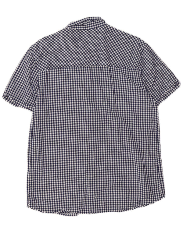 Camisa de manga corta para hombre Mountain Warehouse Large Algodón a cuadros azul marino