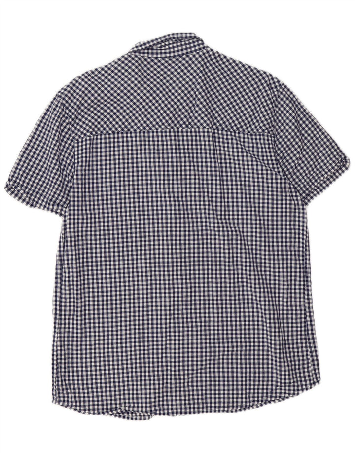 Camisa de manga corta para hombre Mountain Warehouse Large Algodón a cuadros azul marino