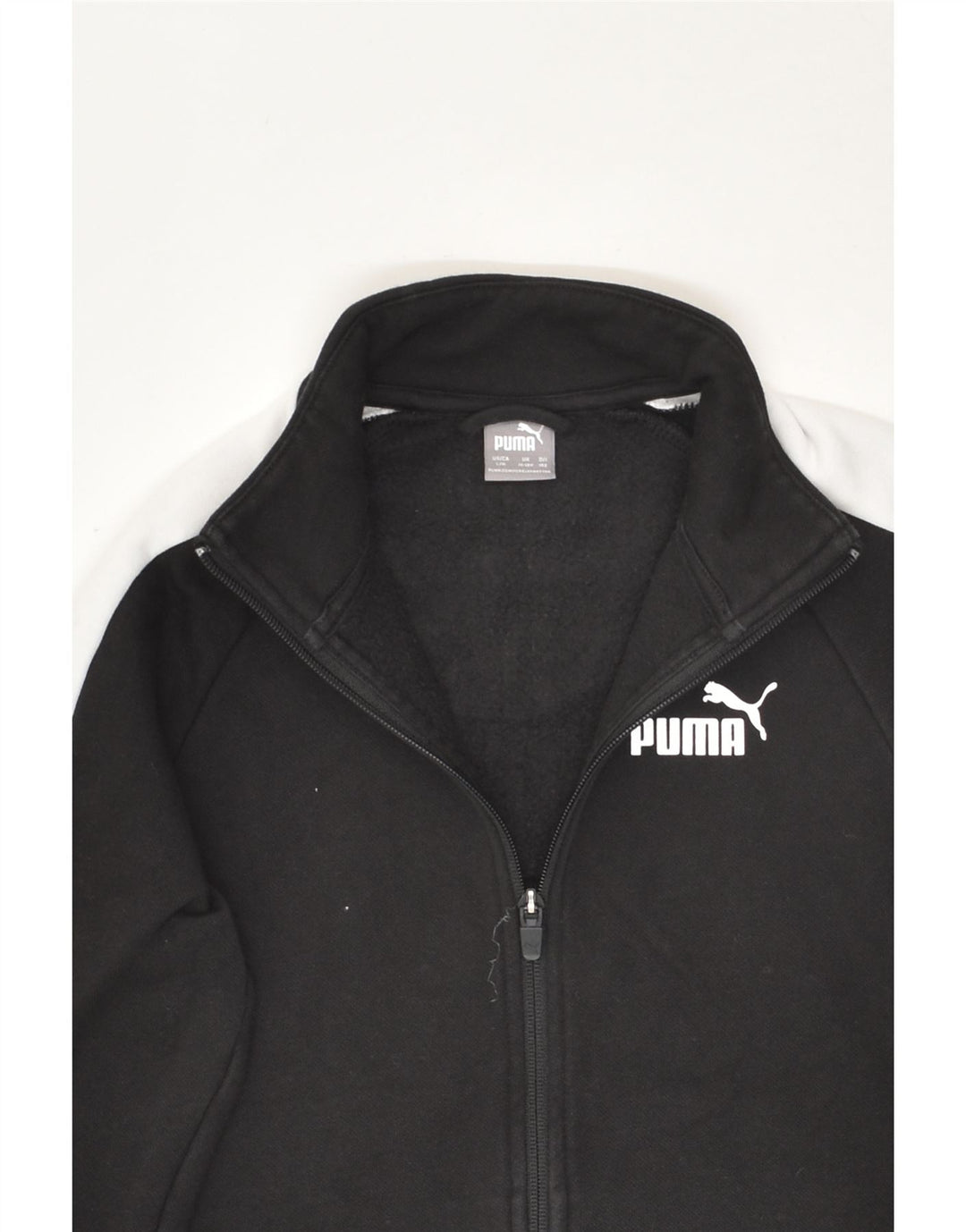 PUMA Boys Graphic Tracksuit Top Jacket 11-12 Years Black Colourblock | Vintage Puma | Thrift | Second-Hand Puma | Used Clothing | Messina Hembry 
