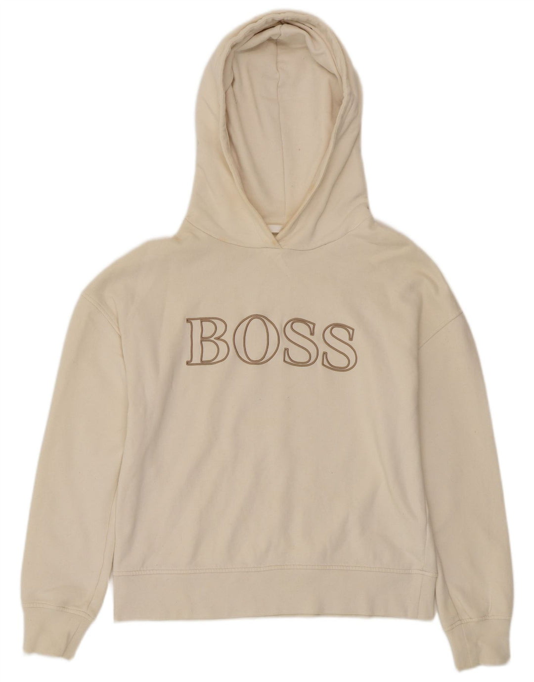 HUGO BOSS Jersey con capucha extragrande y gráfico para mujer UK 10 Small Off White