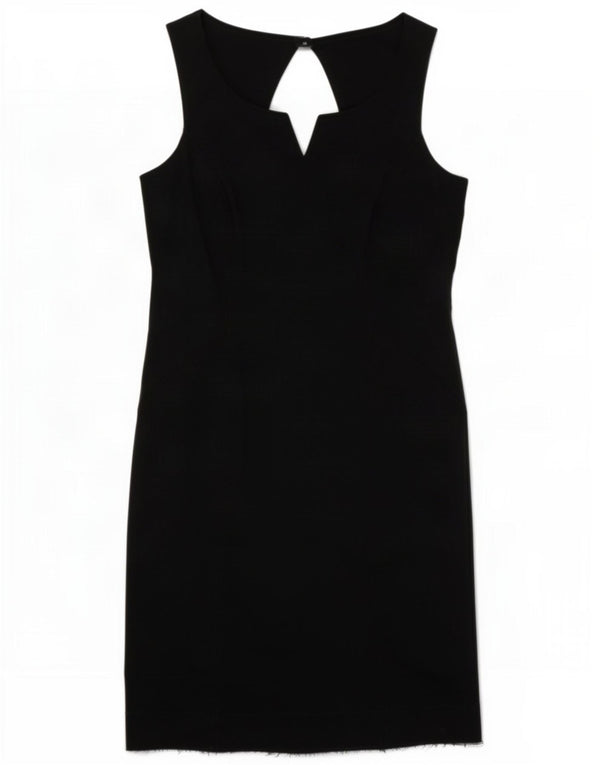 Esprit Womens Sleeveless Sheath Dress UK 14 Medium Black Cotton