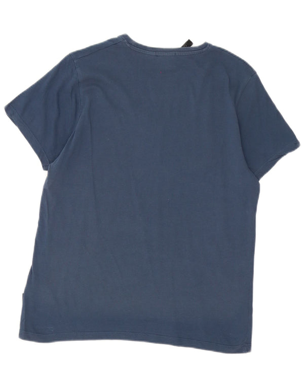 Liu Jo Camiseta gráfica para mujer Top UK 10 Small Azul marino Algodón