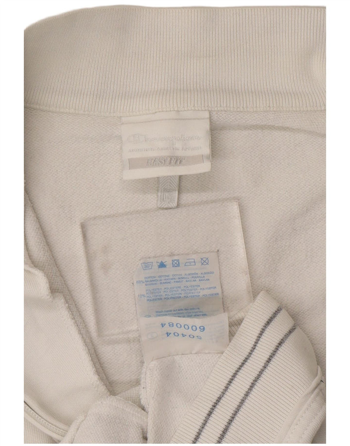 CHAMPION Chaqueta superior de chándal de ajuste fácil para mujer UK 46 Grande Algodón blanco