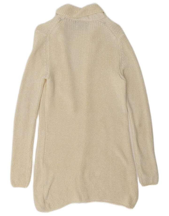 Massimo Dutti Cárdigan Abierto Largo para Mujer UK 10 Small Off White