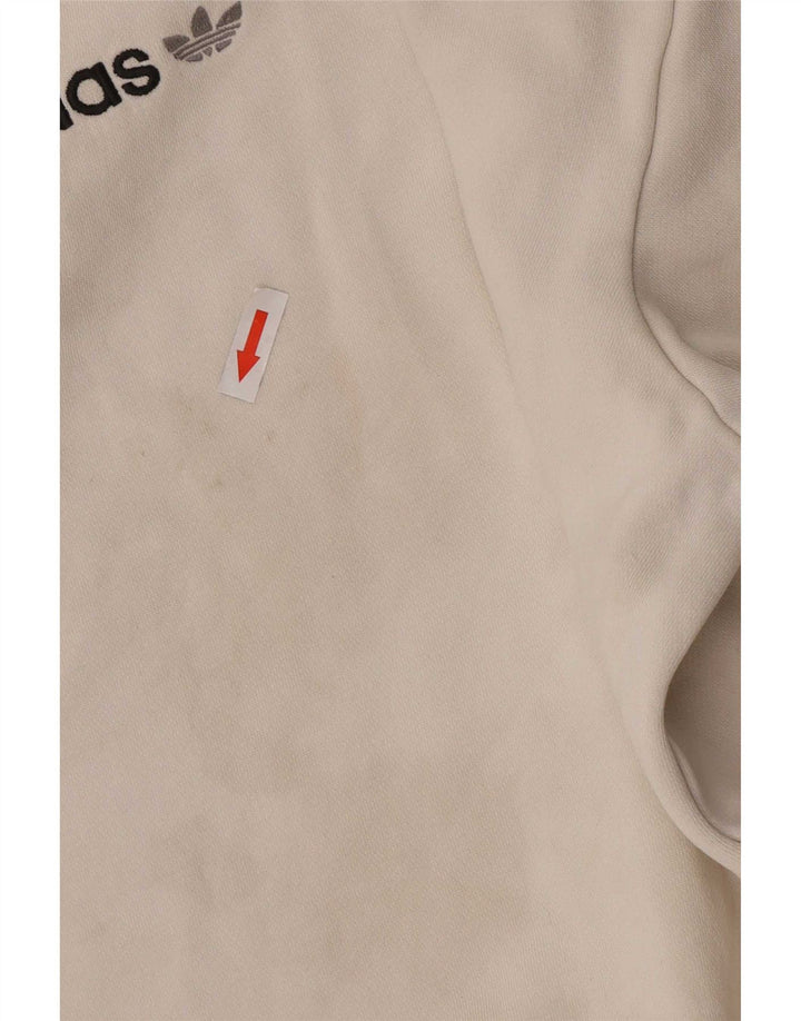 Adidas Sudadera gráfica para mujer Jumper UK 14 Medium Off White Cotton