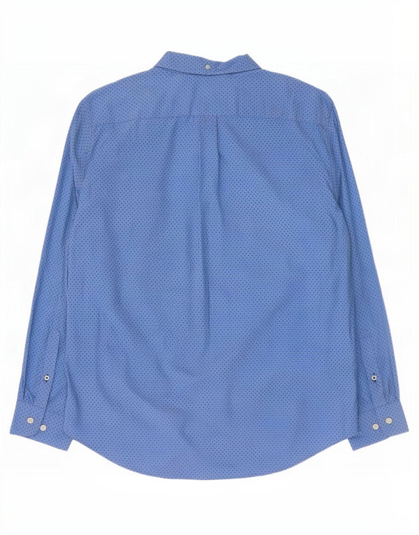 Tommy Hilfiger Camisa de corte clásico para hombre de algodón con lunares azules grandes