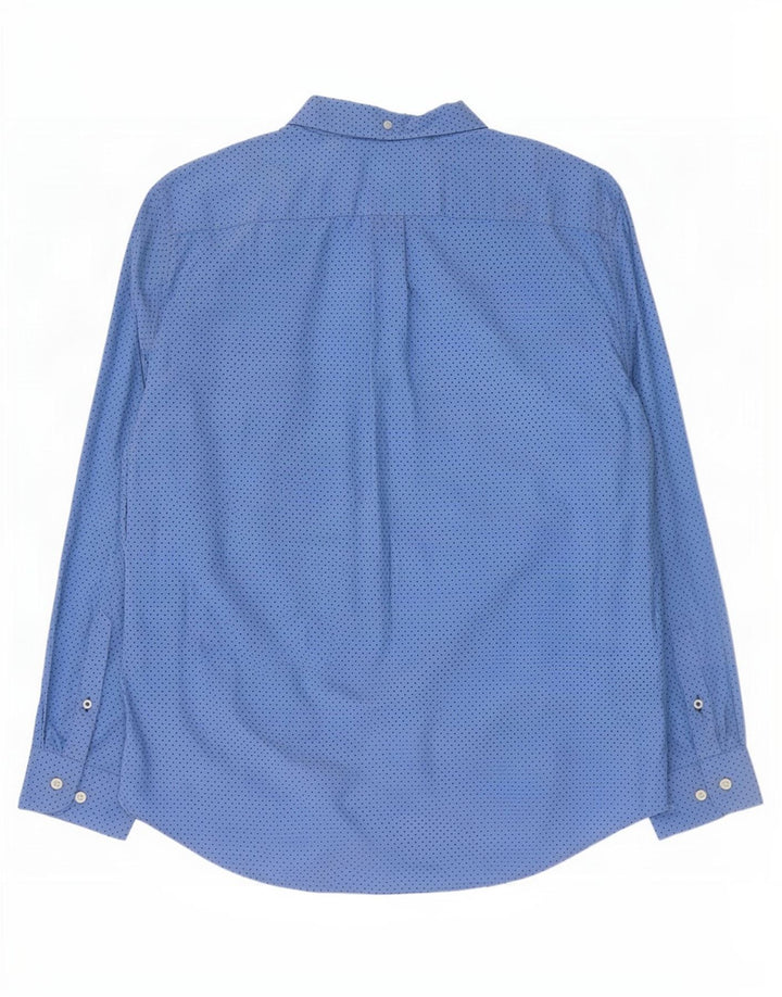 Tommy Hilfiger Camisa de corte clásico para hombre de algodón con lunares azules grandes